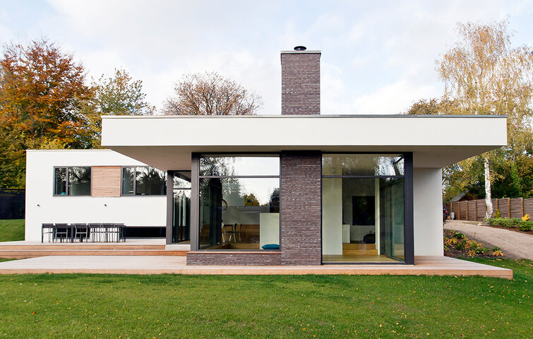 Moderne hus med fladt tag Moderne hus med fladt tag