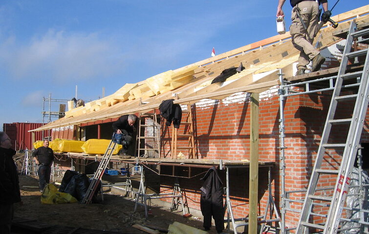 Byggeplads Murstenshus under opbyggelse