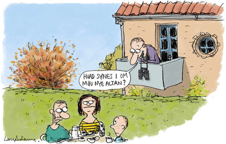 Så længe naboen færdes på sin egen grund, er det umiddelbart svært at gøre noget ved, at naboen glor på dig.