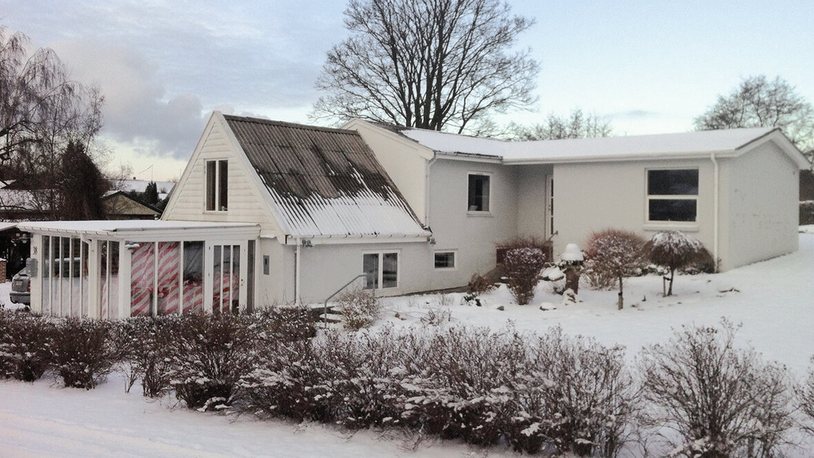 Pudset hus før renovering