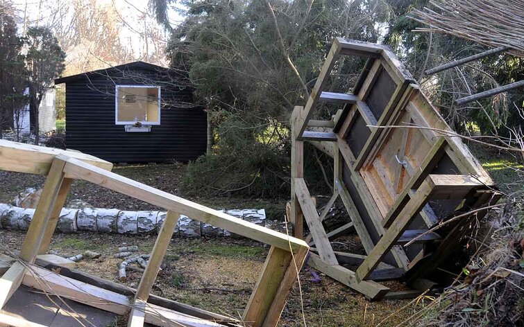 Ødelæggelser efter en storm