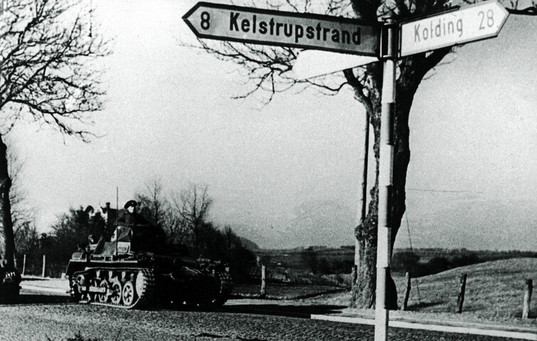 besættelsen i danmark tank vogn og vejskilte