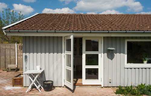 Den nye, dobbelte terrassedør