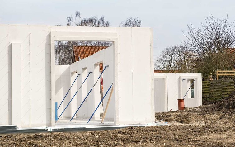 Indervægge af gasbeton i nyt hus