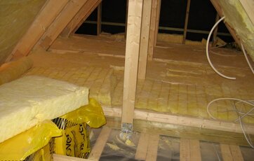 Efterisolering af loft.