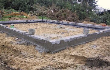 Fundament støbt i beton Fundament støbt i beton